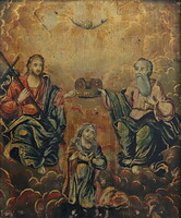 Coronation of Mary, antique oil painting
