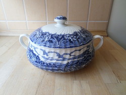 English porcelain ragu bowl with lid