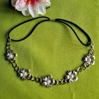 Wedding had168 - silver floral pearl rubber bridal rubber band