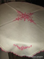 Beautiful hand embroidered crocheted tablecloth