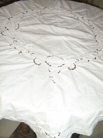 Beautiful embroidered white tablecloth