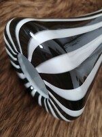 Leonardo - modern glass vase / zebra striped