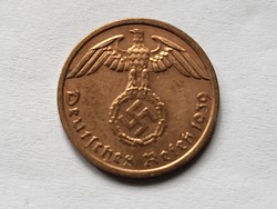 III. Birodalom szép réz  1 Pfennig 1939 A.