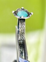 Vintage silver ring with amazonite stone