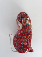 Beautiful special Millefiori Murano dog glass figurine, ornament, paperweight