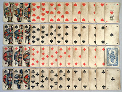 Nagyon régi antik Piatnik Nándor és fiai Budapest Hazai ipar védjegyes adójegyes francia kártya