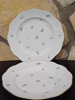 Herendi / Óherendi zöld virágmintás tányérok 2 db