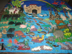 Wonderful Peruvian handmade Noah's Ark wall hanging