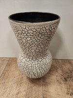 Repesztett mázas kerámia váza