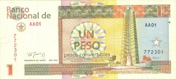1 Convertible peso 1994 cuba 1.