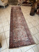 Hand-knotted running silk carpet 80x320