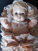 Old antique celluloid rubber schildkröt swaddle doll approx. 32 Cm