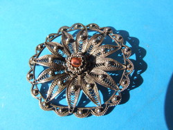 Filigree silver badge pendant (210124)