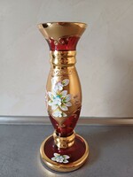 Joska's gilded hand-painted art glass vase