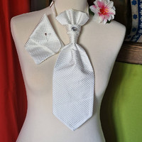Wedding nyd06 - beige silk satin tie + decorative handkerchief