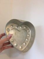 Old baking form - aluminum - heart shape - marked