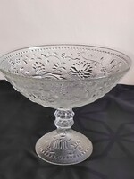 Czech pressed glass center table with base
