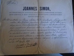 ZA488.32 -Régi irat  Simor János hercegprímás  1870 Esztergom  Scwáb József, Trangos Sándor - Klempa