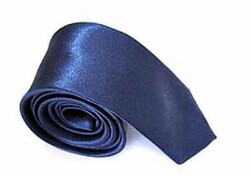 Wedding nyk14 - thinned type dark blue satin tie