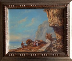 Zoltán Fehérvár: southern Italy, coast. Oil painting