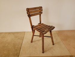 Old retro wooden children's chair small children's chair seat