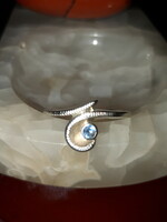 Old Hungarian silver ring with blue stone - size 50