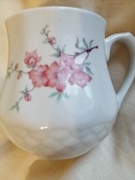 Peach floral antique belly cup drasche