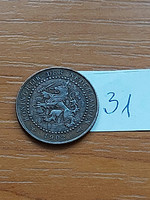Netherlands 1 cent 1902 Queen Wilhelmina, bronze, 31.