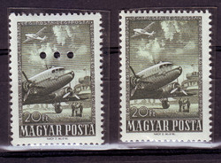1957 Closing value of the 1950 flight line. ¤¤ / With triple hole / in file
