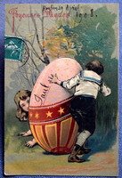 Antique embossed Easter greeting card from 1908