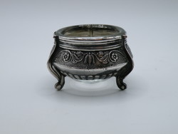 Uk0276 Russian silver-plated spice jar with insert with nice patina