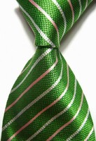 Wedding nyk42 - verie god silk tie - green striped