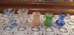 Színes, kristály, üveg vázák  5db egybe