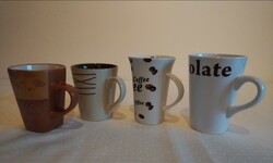 4 coffee mugs, cappuccino mugs, cups; 400 ft/pc