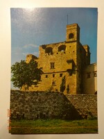 Old postmarked postcard: muddy stream, Rákóczi Castle (1971)