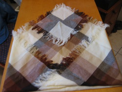 Woven fringed shawl, tablecloth