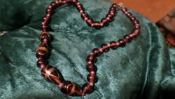 45 Cm, smoky-purple, Murano, handmade glass beads necklace.