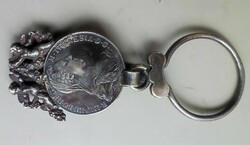 Antique baroque silver key ring