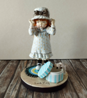 Little girl in a new hat, figurine, nipp - sarah kay collection, in box