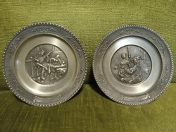 Wmf zinn pewter decorative plates, rembrandt and hendr. Sorgh