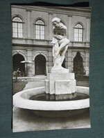 Postcard, Balatonfüred, Miklós strobe of Kisfalud, naked statue of a lizard