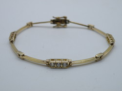 Uk0285 Gold Plated Silver Clear Stone Bracelet 925 Marked