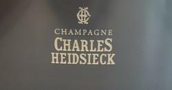 Charles Heidsieck dupla magnum PEWTER jégvödör, ETAIN pezsgőhűtő, eredeti dobozában, Franciaország