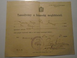 Za490.32 - Marriage certificate of László Kubala's parents 1925 Budapest Kubala Kurjás Pál