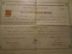 Za492.2- One of the documents of László Kubala's father, certificate 1923 Budapest - Pál Kubala