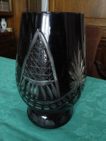 Black crystal vase