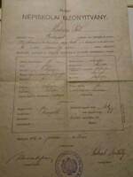Za490.35 - One of the documents of László Kubala's parents 1909 Budapest - Pál Kubala Kurjás certificate