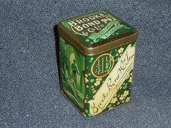 Antik angol teás doboz teatartó pléhdoboz Brooke Bond ltd London 1/4 font teafű csodás fémdoboza