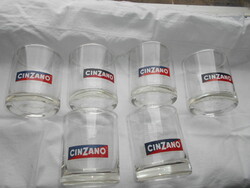 6 glass glasses with Cinzáno markings, flawless 600/pc