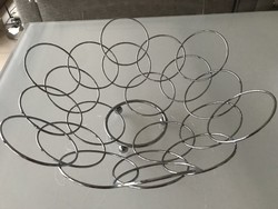 Krómozott, modern gyümölcskosár, 36 cm átmérő